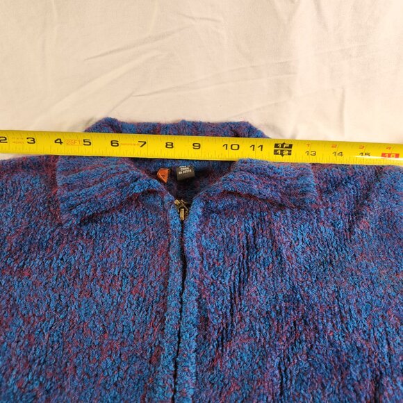 Womens Pow Wow Sweater Size Large L Full Front Zip Blue Bell Long Sleeve Unique - Picture 8 of 12